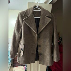 Wool , oat colored women’s jacket.